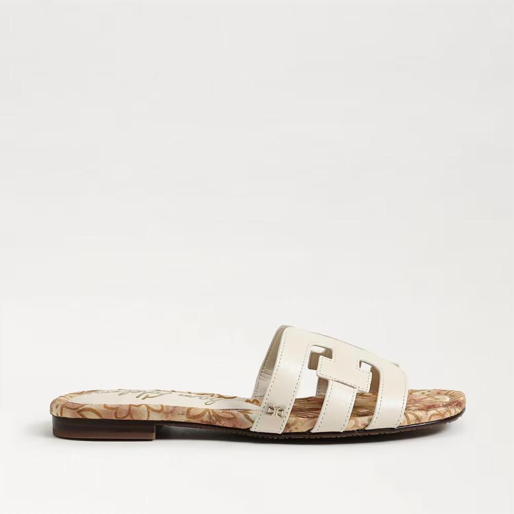NEW SAM EDELMAN women's bay slide sandal in modern ivory leather